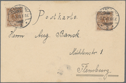 Deutsches Reich - Privatpost (Stadtpost): FLENSBURG: Merkur, 3 (Pfg.) Abschiedskarte, Gestpl. 1.1.19 - Postes Privées & Locales