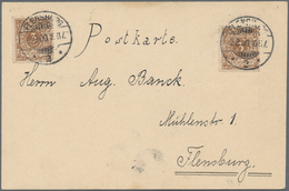 Deutsches Reich - Privatpost (Stadtpost): FLENSBURG: Merkur, 3 (Pfg.) Abschiedskarte, Gestpl. 1.1.19 - Private & Local Mails