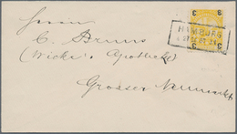 Deutsches Reich - Privatpost (Stadtpost): 1887 Private Stadtpost Hamburg 3 Auf 15 Pfennig Gelb Mit K - Postes Privées & Locales