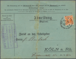 Deutsches Reich - Privatpost (Stadtpost): Köln 1892 2 Pfennig Orange Auf Einem Duplikat Einer Abmeld - Postes Privées & Locales