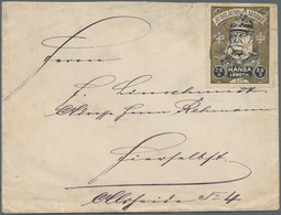 Deutsches Reich - Privatpost (Stadtpost): Lübeck Hansa 1898 3 Pfennig Schwarz/golden 100. Geburtstag - Correos Privados & Locales