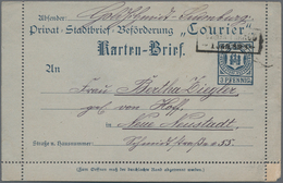 Deutsches Reich - Privatpost (Stadtpost): MAGDEBURG Courier, Kartenbrief 3 Pf. Blau Ausgabe 1887 (in - Private & Local Mails