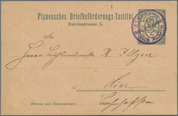 Deutsches Reich - Privatpost (Stadtpost): PLAUEN: Briefbeförderung 2 Pfg. Olivgrau, Entwertet Mit Do - Posta Privata & Locale