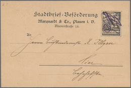 Deutsches Reich - Privatpost (Stadtpost): PLAUEN: Stadt-Briefbeförderung Marquardt U. Co, 2 Pfg. Sch - Privatpost