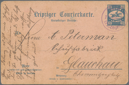 Deutsches Reich - Privatpost (Stadtpost): ROSSWEIN: LPZ.-Courier, 3 Pfg. Ganzsache V. 18.4.93 Bedarf - Private & Lokale Post