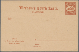 Deutsches Reich - Privatpost (Stadtpost): WERDAU, Courier, 3 Pfg. Blau Sowie Courierkarte 21/2 Pfg. - Private & Lokale Post