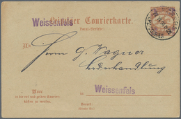 Deutsches Reich - Privatpost (Stadtpost): WEISSENFELS, Courier, Courierkarte 3 A. 2 1/2 Pfg. (P5), S - Posta Privata & Locale