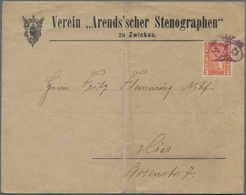 Deutsches Reich - Privatpost (Stadtpost): ZWICKAU: 3 Pfg. Ziegelrot Der "Courier Zwickau" Auf Gefalt - Private & Lokale Post