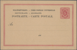 Deutsches Reich - Ganzsachen: 1875. Seltenes Essay Für Postkarte 5 Pfge Ziffer. Wertstempel In Rot U - Otros & Sin Clasificación