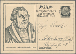 Deutsches Reich - Ganzsachen: 1933, Luther-Sonderpostkarte Mit Dem SST "Luthers Geburtsstadt In äuße - Sonstige & Ohne Zuordnung