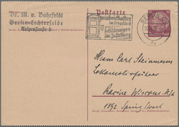 Deutsches Reich - Ganzsachen: 1936. Postkarte 15 Pf Hindenburg (gezähnt). Mit Masch.-Stpl. "Berlin C - Otros & Sin Clasificación