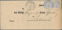Deutsches Reich - Hufeisenstempel: ELBERFELD 18 JUNI 69 Auf Vordruck-Insinuations-Dokument Mit Paar - Maschinenstempel (EMA)
