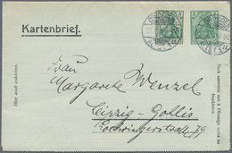 Deutsches Reich - Besonderheiten: 1908, Dtsch. Reich/Privat-Anzeigen-Kartenbrief 5Pf Germania (Dresd - Sonstige & Ohne Zuordnung