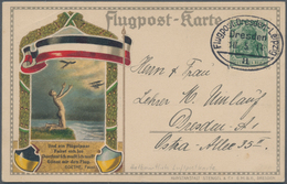 Deutsches Reich - Besonderheiten: 1914, Halbamtliche Color-Flugpostkarte Mit 5 Pf. Germania Und SST - Other & Unclassified