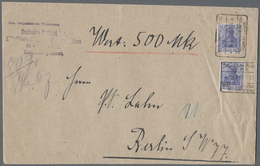 Deutsches Reich - Besonderheiten: 1915, Germania 20Pfg.,2 Stck. Auf Wertbrief, 500 MK Mit Entwertung - Sonstige & Ohne Zuordnung