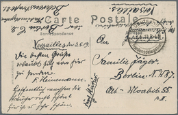 Deutsches Reich - Besonderheiten: 1919, 2 Ansichtskarten Aus VERSAILLES, Einmal Mit Stempel "Deutsch - Other & Unclassified