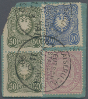 Deutsche Post In China - Vorläufer: 1886/1889, 2 Mark Lebhaftgraulila, 20 Pf Dunkelultramarin Und 50 - Cina (uffici)