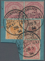 Deutsche Post In China - Vorläufer: 1890/1901, 2 Mark Dunkelrotkarmin Im Waager. Paar, 10 Pf Mittelk - Deutsche Post In China