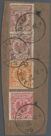 Deutsche Post In China - Vorläufer: 1890/1901, 10 Pf Lebhaftrosarot, 25 Pf Gelblichorange Und 50 Pf - Deutsche Post In China