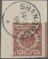 Deutsche Post In China - Mitläufer: 1898, 50 Pf Krone/Adler Vom Rechten Rand, Sauber Entwertet Mit K - China (kantoren)