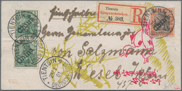 Deutsche Post In China: 1900, 30 Pfg. Germania Orange/schwarz Auf Lachsfarben, Tientsin-Handstempela - Deutsche Post In China