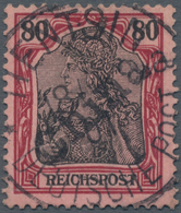 Deutsche Post In China: 1900, 80 Pfg. China-Handstempel Mit EKr. "TIENTSIN 18.1.01", Fotoattest Jaku - Deutsche Post In China