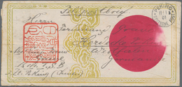 Deutsche Post In China: 1901, "PEKING 11/1 01 DP" K1 Auf Feldpost-Zierbrief Nach Herdecke/Deutschlan - Deutsche Post In China