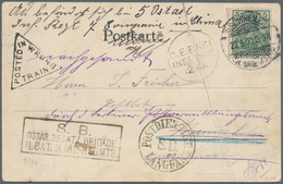 Deutsche Post In China: 1900, "POSTDIENST LANGFANG S.B.", Seltener K1 Auf Ansichtskarte (mit Bruchst - Deutsche Post In China