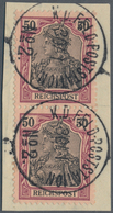 Deutsche Post In China: 1900, 50 Pfg. Reichspost Im Senkrechten Paar Mit Zwei Sehr Klaren Stempeln " - Deutsche Post In China