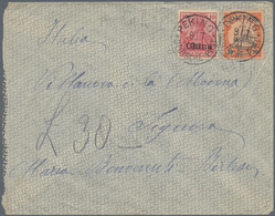 Deutsche Post In China: 1901, 30 Pf Schiffszeichnung Von Kiautschou In MiF Mit 10 Pf Reichspost Aufd - Deutsche Post In China
