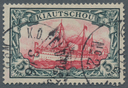 Deutsche Post In China: 1901, Petschili, Kiautschou 5 Mark Schiffszeichnung, Farbfrisch, Rechts Oben - Deutsche Post In China