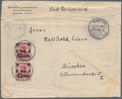 Deutsche Post In China: 1914, Umschlag Mit Absender "Deutsch-Chinesische Mittelschule Canton" Franki - Deutsche Post In China