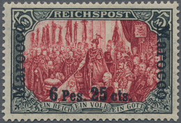 Deutsche Post In Marokko: 1900, "6 P 25 C" Auf 5 Mark Germania "REICHSPOST", Type I (ohne Nachmalung - Marruecos (oficinas)