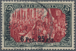 Deutsche Post In Marokko: 1900, "6 P 25 C" Auf 5 Mark Germania "REICHSPOST", Type I/IV (nur Weiße Na - Deutsche Post In Marokko
