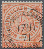 Deutsche Post In Der Türkei - Vorläufer: 1870, NDP 1/2 Groschen Mittelorange Entwertet Mit Stempel 3 - Turchia (uffici)