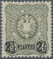 Deutsche Post In Der Türkei: 1884, Freimarke 2½ Piaster Auf 50 Pfg. Graugrün, Postfrisch, "echt Und - Turquie (bureaux)