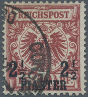 Deutsche Post In Der Türkei: 1889, Freimarke 2½ PIA Auf 50 Pf, Bräunlichkarmin (braunkarmin Quarzend - Deutsche Post In Der Türkei