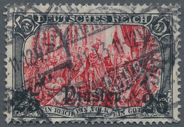 Deutsche Post In Der Türkei: 1913 (4.11.), Sogen. "Ministerdruck" (25 Piaster Auf 5 Mark Mit Stempel - Turkse Rijk (kantoren)