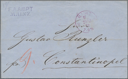 Deutsche Post In Der Türkei - Stempel: 1872, Faltbrief Aus MAINZ Mit Franko-Einkreisstempel "MAINZ / - Turchia (uffici)