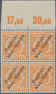 Deutsch-Neuguinea: 1897, Freimarken 25 Pfg. Im Postfrischen Viererblock Vom Oberen Bogenrand. - Deutsch-Neuguinea