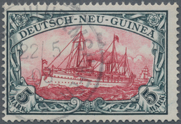 Deutsch-Neuguinea: 1901, 5 Mark Grünschwarz/dunkelkarmin Gebraucht Mit Einkreisstempel "FRIEDRICH-WI - Duits-Nieuw-Guinea