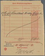 Deutsch-Neuguinea: 1909, Größerformatiger Post-Einlieferungsschein Für 22 Einschreiben Mit L2 "Kieta - Deutsch-Neuguinea