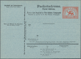 Deutsch-Neuguinea - Ganzsachen: 1888, Paketkarte Mit Rotem Wertstempel 2 Mark Löwe, Inschrift "SCHUT - Deutsch-Neuguinea