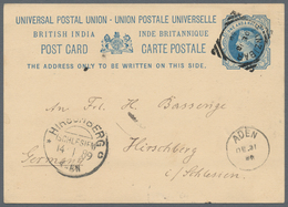 Deutsch-Ostafrika - Vorläufer: 1888 (18.12.), Indische 1 1/2 Anna GA-Karte Eines Besatzungsmitgliede - Deutsch-Ostafrika