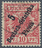 Deutsch-Ostafrika: 1899, 5 P. Auf 10 Pfg. Dunkelrosarot, Gute Farbe, Farbfrisches Exemplar In Guter - África Oriental Alemana