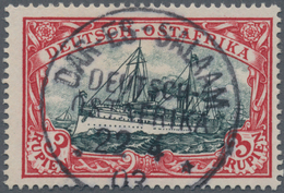 Deutsch-Ostafrika: 1901, 3 R. Dunkelrot/grünschwarz Mit "Retusche Der Wolke über Dem Bug" (Feld 1) M - Deutsch-Ostafrika