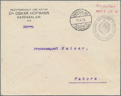 Deutsch-Ostafrika - Ganzsachen: 1918, Vorfrankierter Umschlag Mit Rotem L2 "Frankiert Mit 7 1/2 H" U - Duits-Oost-Afrika