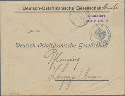 Deutsch-Ostafrika - Ganzsachen: 1916, Vorfrankierter Umschlag Mit Violettem L2 "Frankiert Mit 7 1/2 - Afrique Orientale