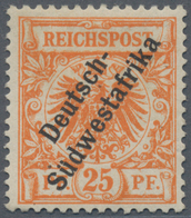 Deutsch-Südwestafrika: 1899, 25 Pfg. Dunkelorange Mit Aufdruck "Deutsch-Südwestafrika Ungebraucht. L - Deutsch-Südwestafrika