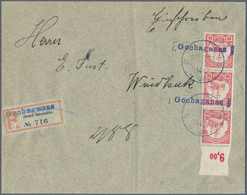 Deutsch-Südwestafrika - Stempel: 1907 (14.12.) Blauer Wanderstempel Mit Blauem Einzeiler "Gochaganas - Africa Tedesca Del Sud-Ovest